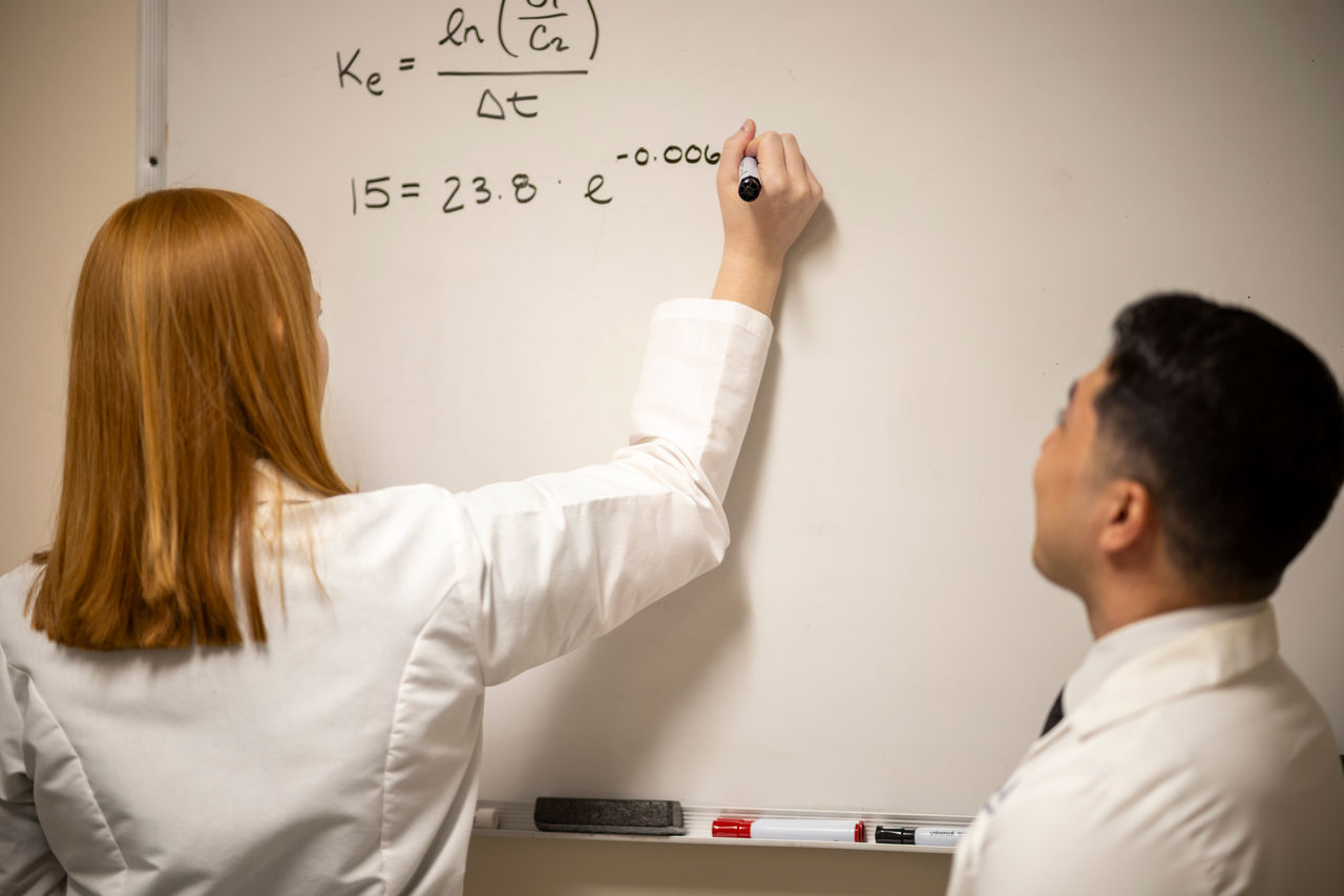 residents using white board