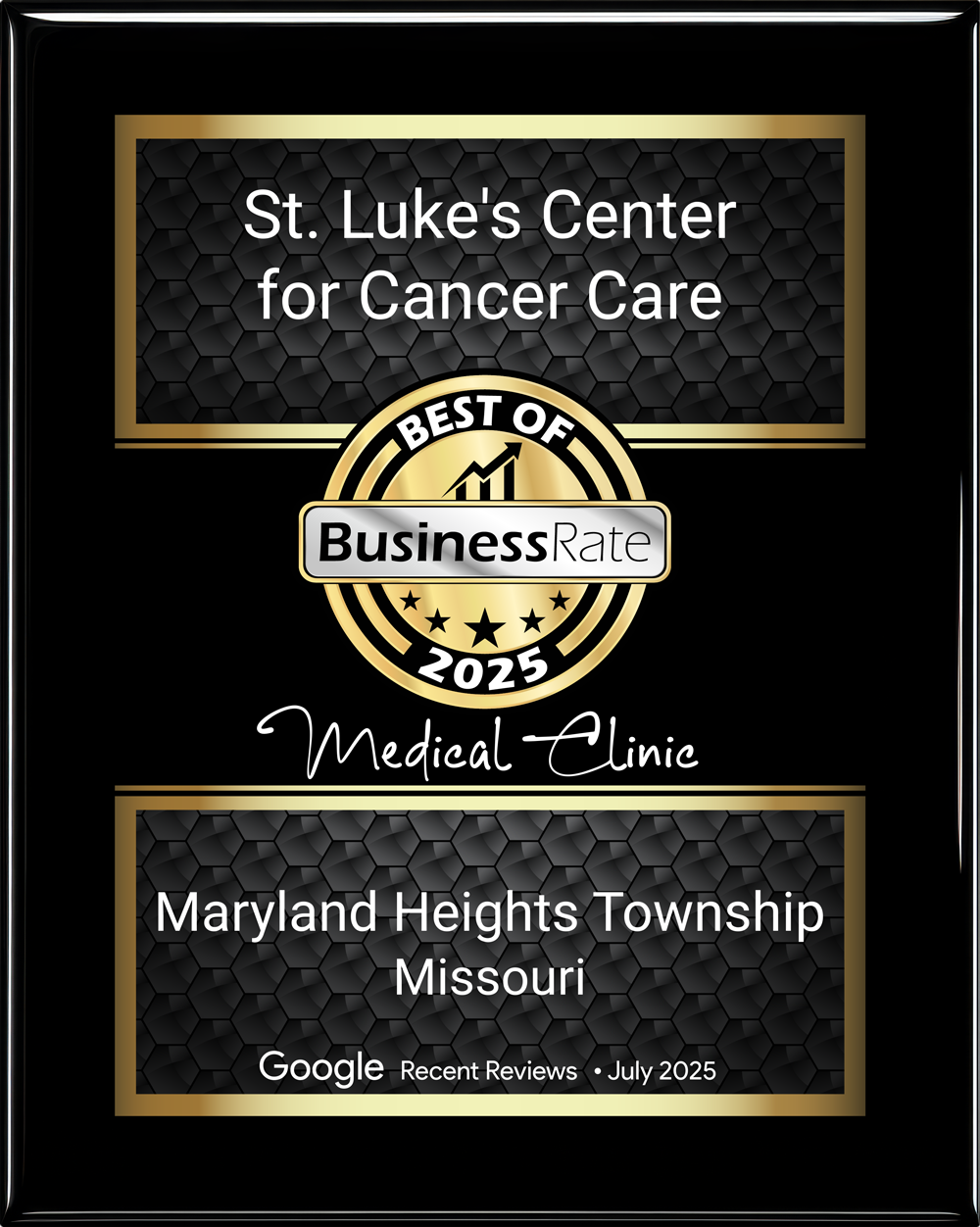St. Luke's Center for Cancer Care Best of BusinessRate 2025