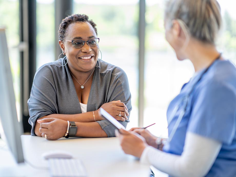 African American woman with nurse